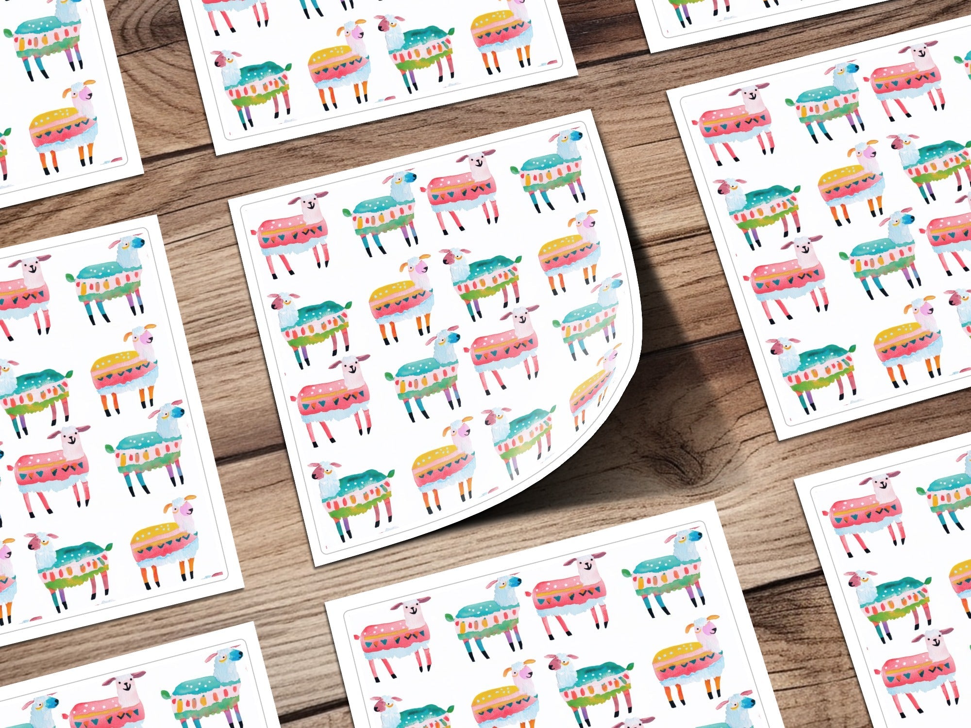 Watercolor Sheep Pattern Colorful Sheep Digital Product