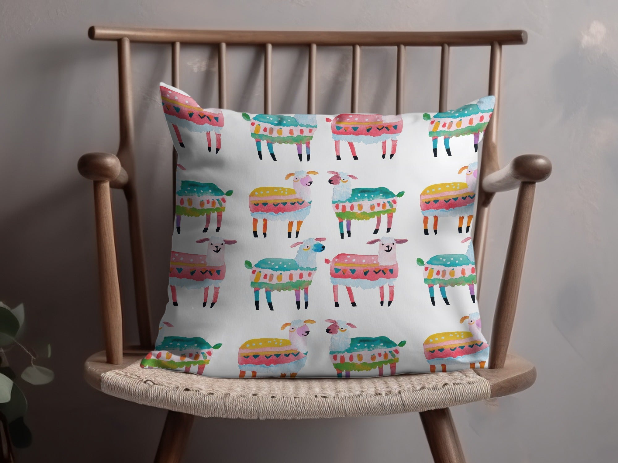 Watercolor Sheep Pattern Colorful Sheep Digital Product