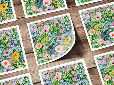 Watercolor Spring Floral Garden Pattern Seamless Delicate Flower Digital
