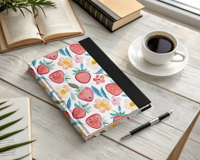 Watercolor Strawberry Floral Digital Paper Seamless Pattern | Cute Spring Summer Fruit Fabric Background | Whimsical Scrapbook Design