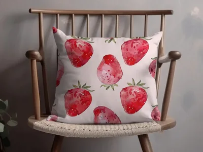 Watercolor Strawberry Pattern Digital, Seamless Repeat, Fruit Print, Fabric Design, Commercial Use, Summer Pattern, Kitchen Art (Digital)