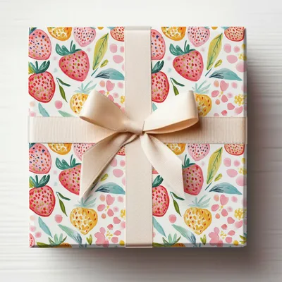 Watercolor Strawberry Seamless Pattern Digital Paper, Hand-painted Fruity Summer Fruit Design, Cute Berry Background File