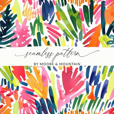 Watercolor Strokes Digital Paper, Abstract Print, Bright Colors Seamless Pattern, Artsy Backgrounds, Digital Files for Crafts, Fabric