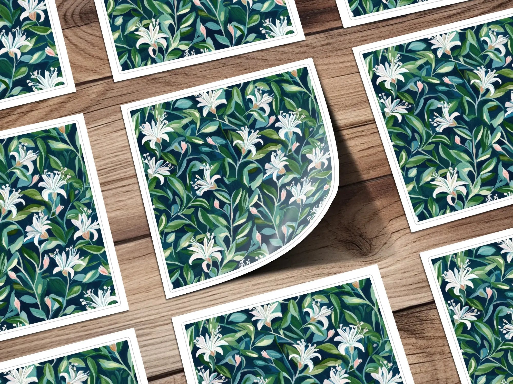 White Lily Seamless Digital Pattern, Floral Repeat Pattern, Fabric Design, Background Texture, Printable Paper, Digital Download