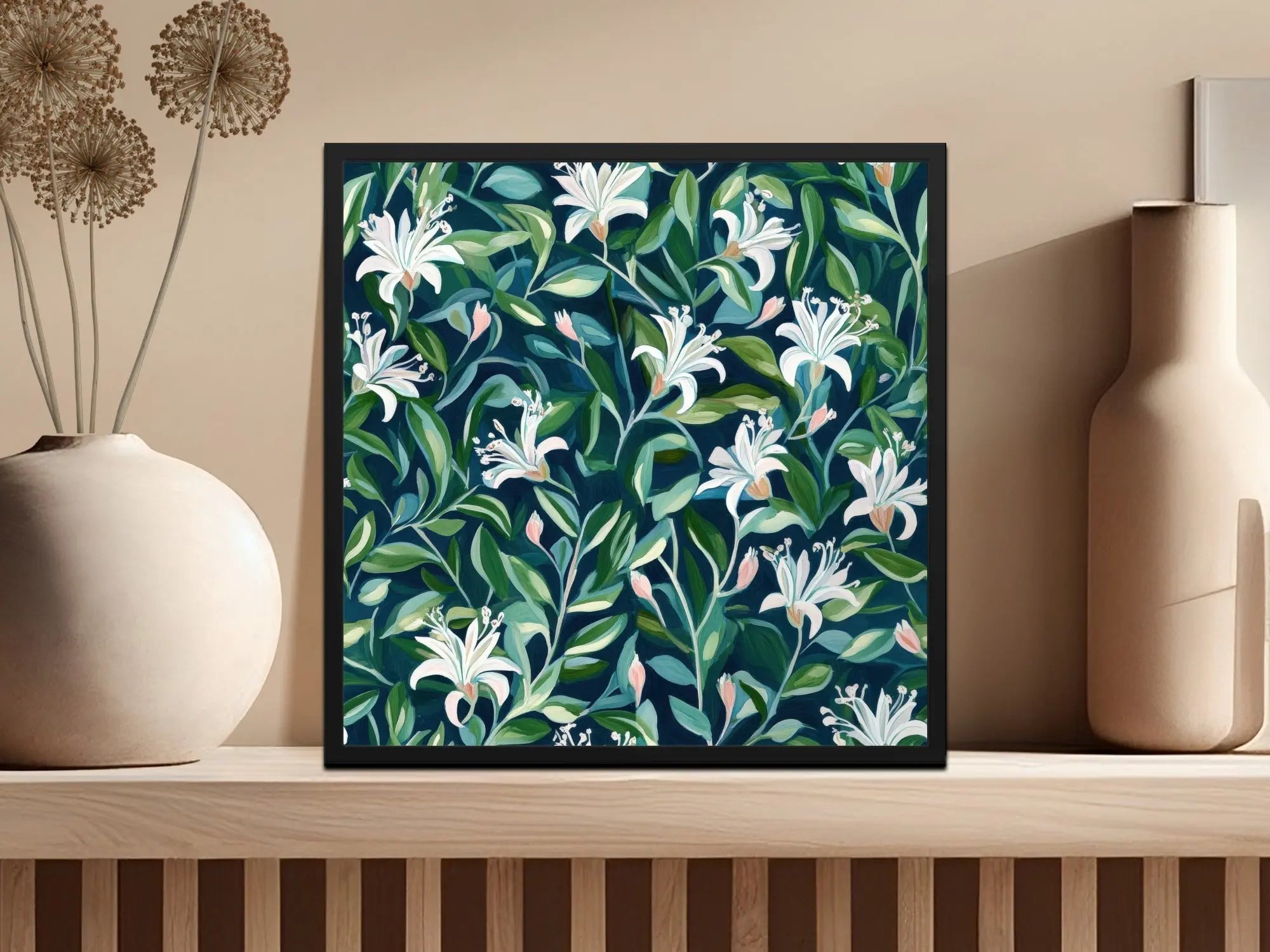 White Lily Seamless Digital Pattern, Floral Repeat Pattern, Fabric Design, Background Texture, Printable Paper, Digital Download