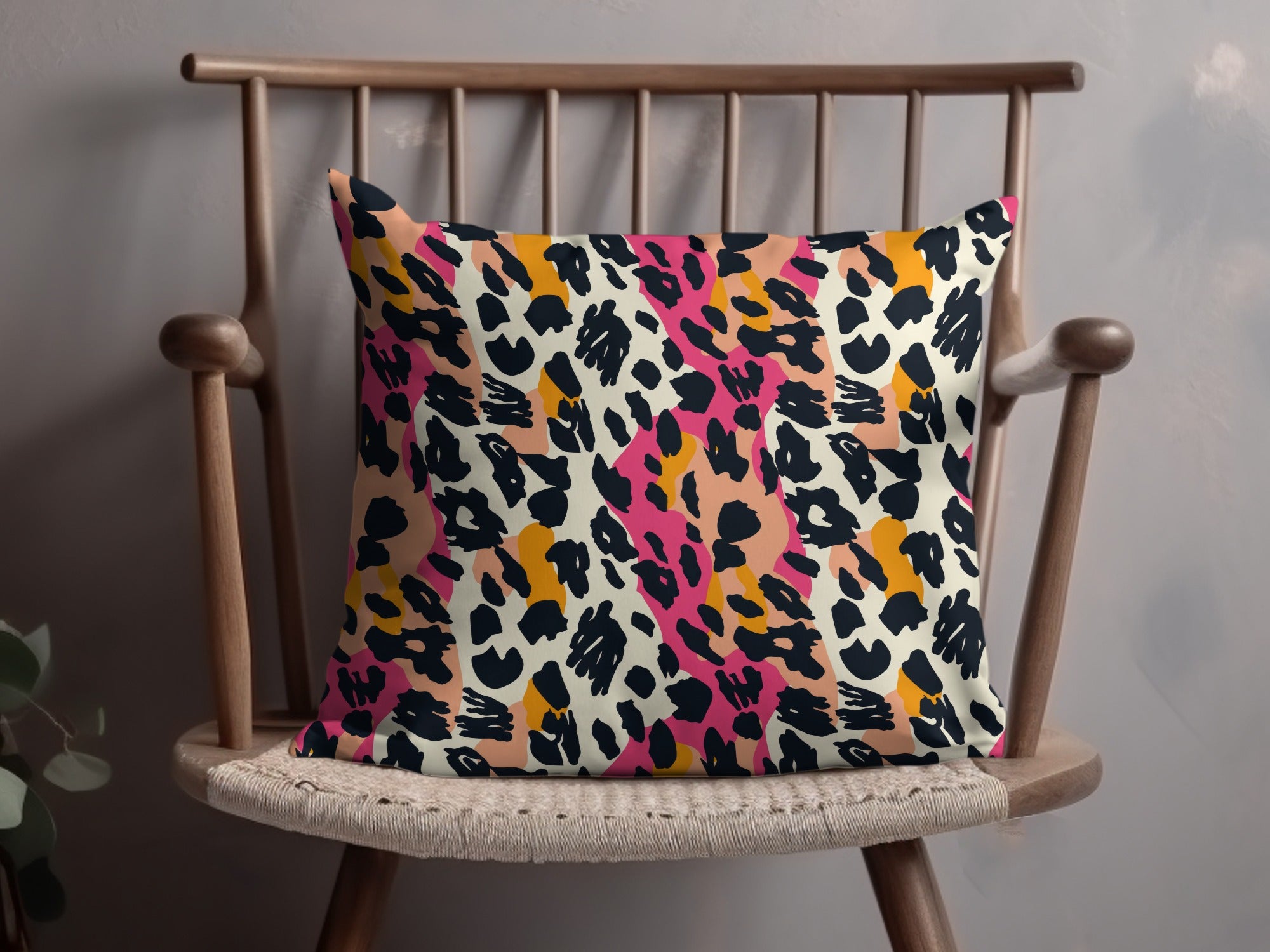 Wild Animal Print Leopard Spots Pink and Yellow Design