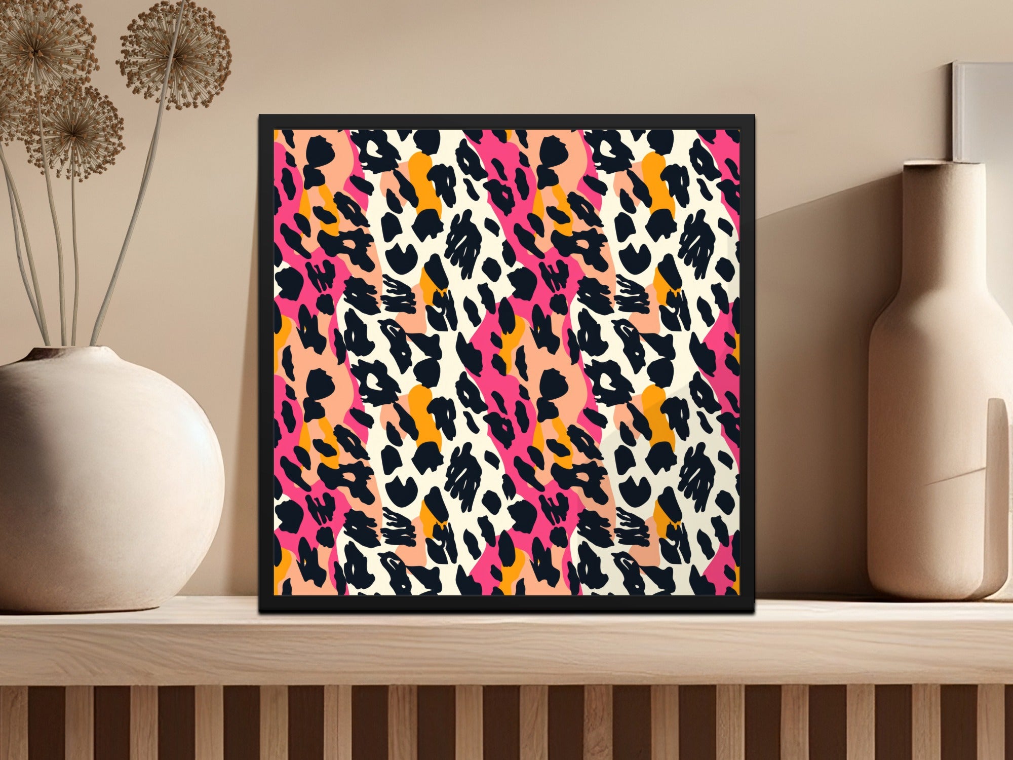 Wild Animal Print Leopard Spots Pink and Yellow Design