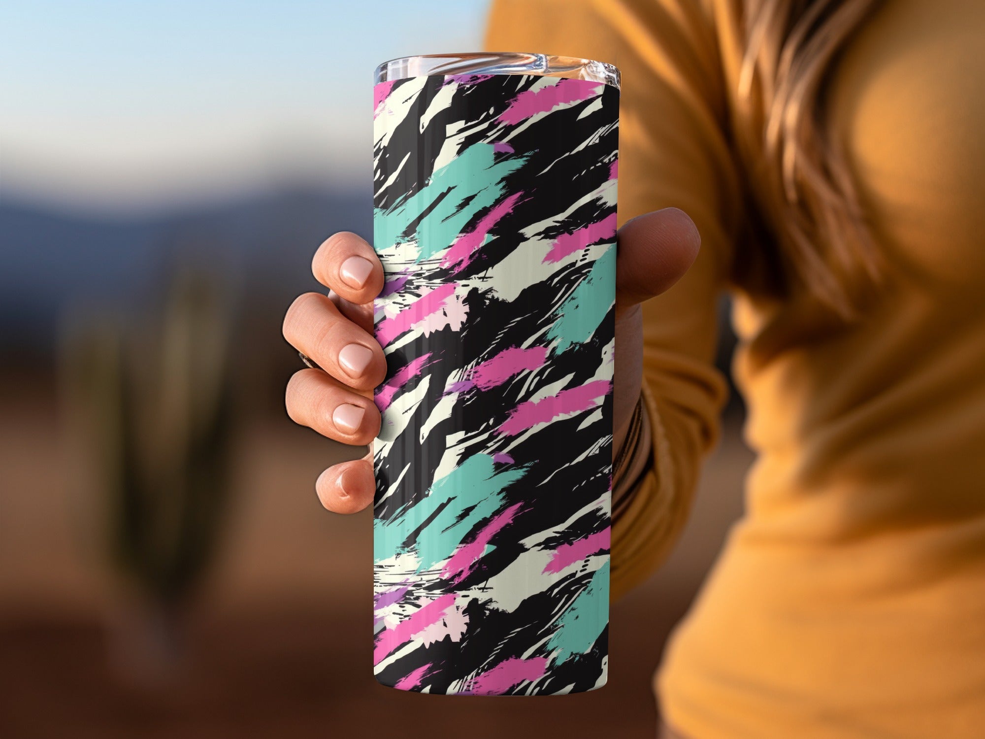 Wild Animal Print with Black Teal Pink Lilac Lines Digital
