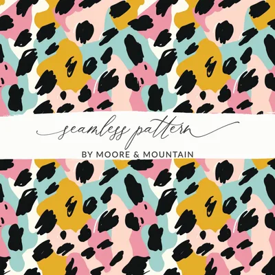 Wild Leopard Spots Modern Animal Print Background Black Digital