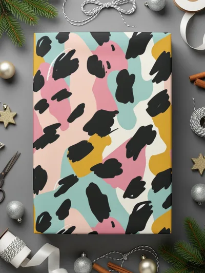 Wild Leopard Spots Modern Animal Print Background Black Digital