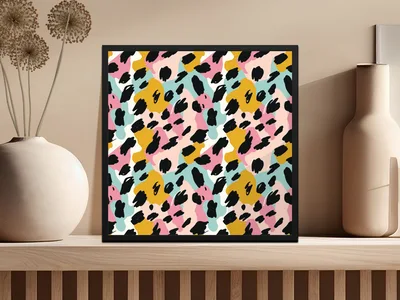 Wild Leopard Spots Modern Animal Print Background Black Digital