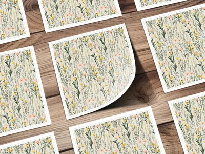 Wildflower Digital Paper, Floral Seamless Pattern, JPEG Digital Download, Botanical Print, Fabric Design, Scrapbooking, Spring Flowers