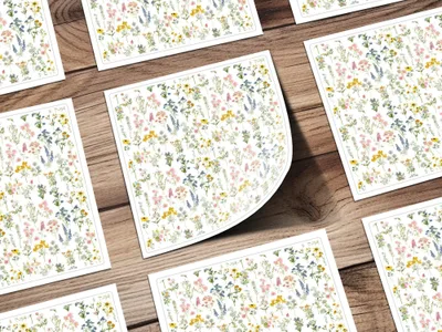 Wildflower Digital Seamless Pattern, Floral Print JPEG, Watercolor Flower Design for Fabric, Paper Crafts, DIY Projects, Downloadable Art
