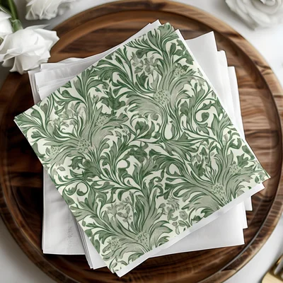 William Morris Larkspur Seamless Vintage Vines Background Dark Green Digital