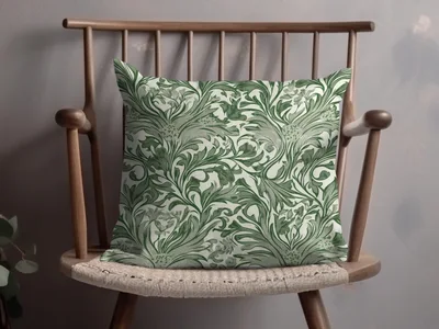 William Morris Larkspur Seamless Vintage Vines Background Dark Green Digital