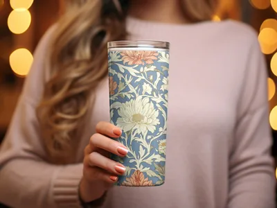 William Morris Print Light Vines Seamless Floral Background Digital