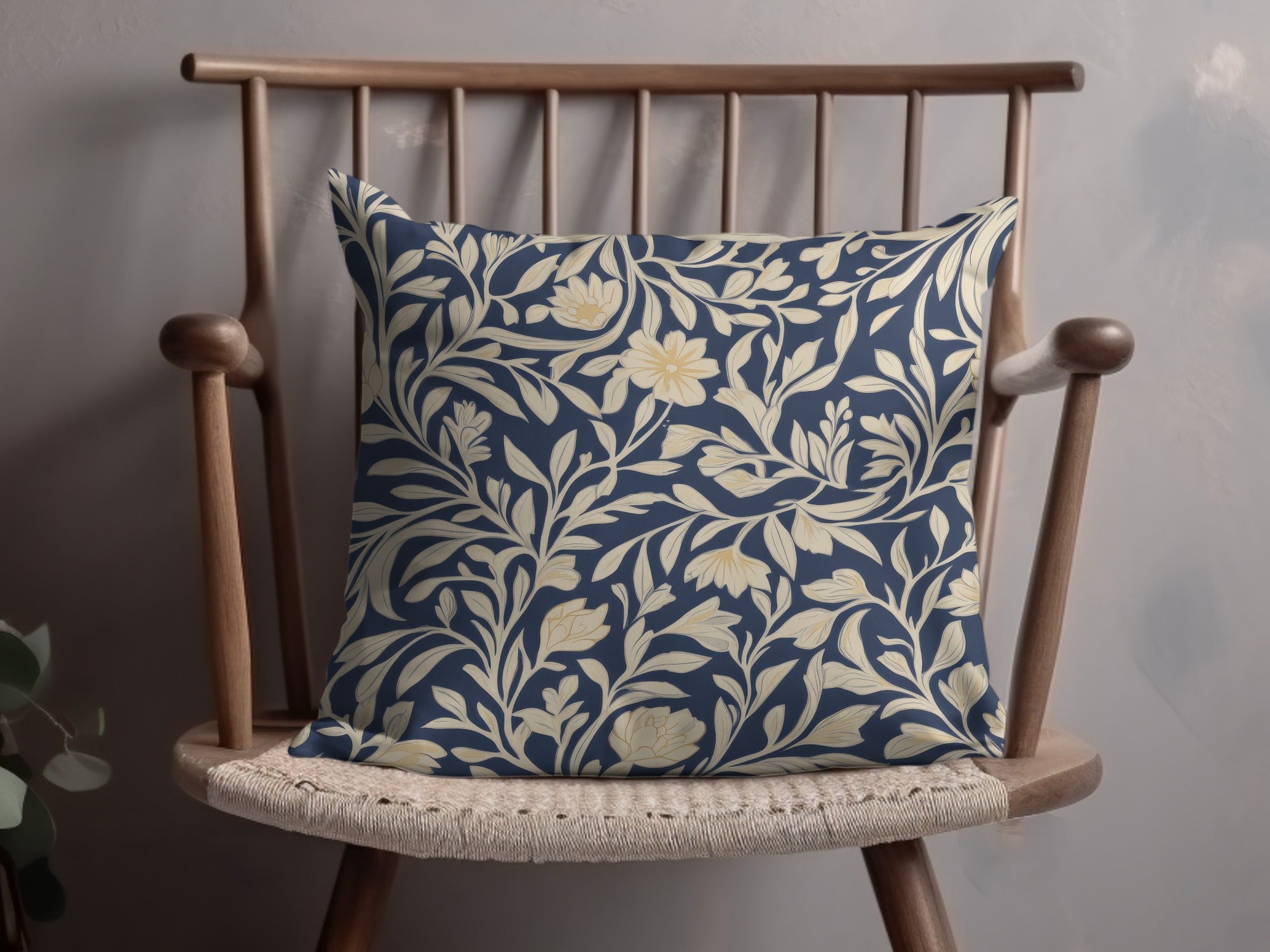 William Morris Seamless Pattern Blue and Cream Digital