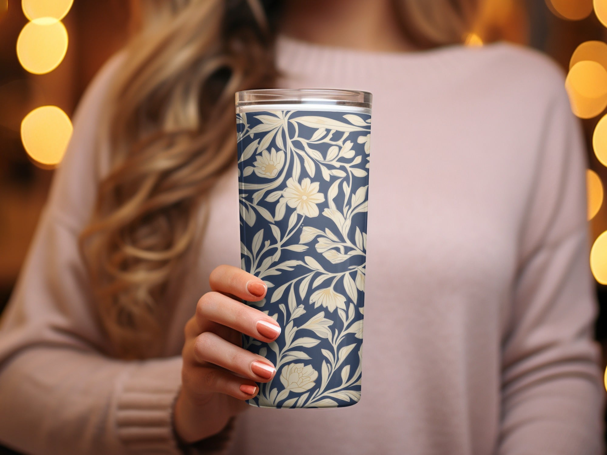 William Morris Seamless Pattern Blue and Cream Digital