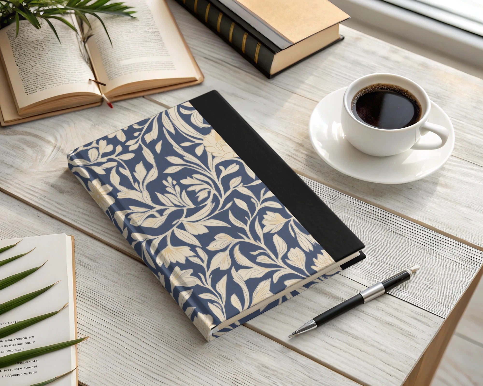 William Morris Seamless Pattern Blue and Cream Digital