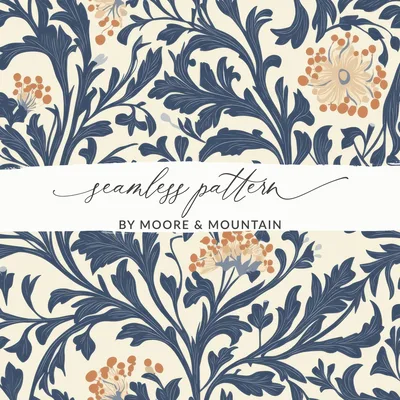 William Morris Seamless Vines Background Dark For Commercial Use