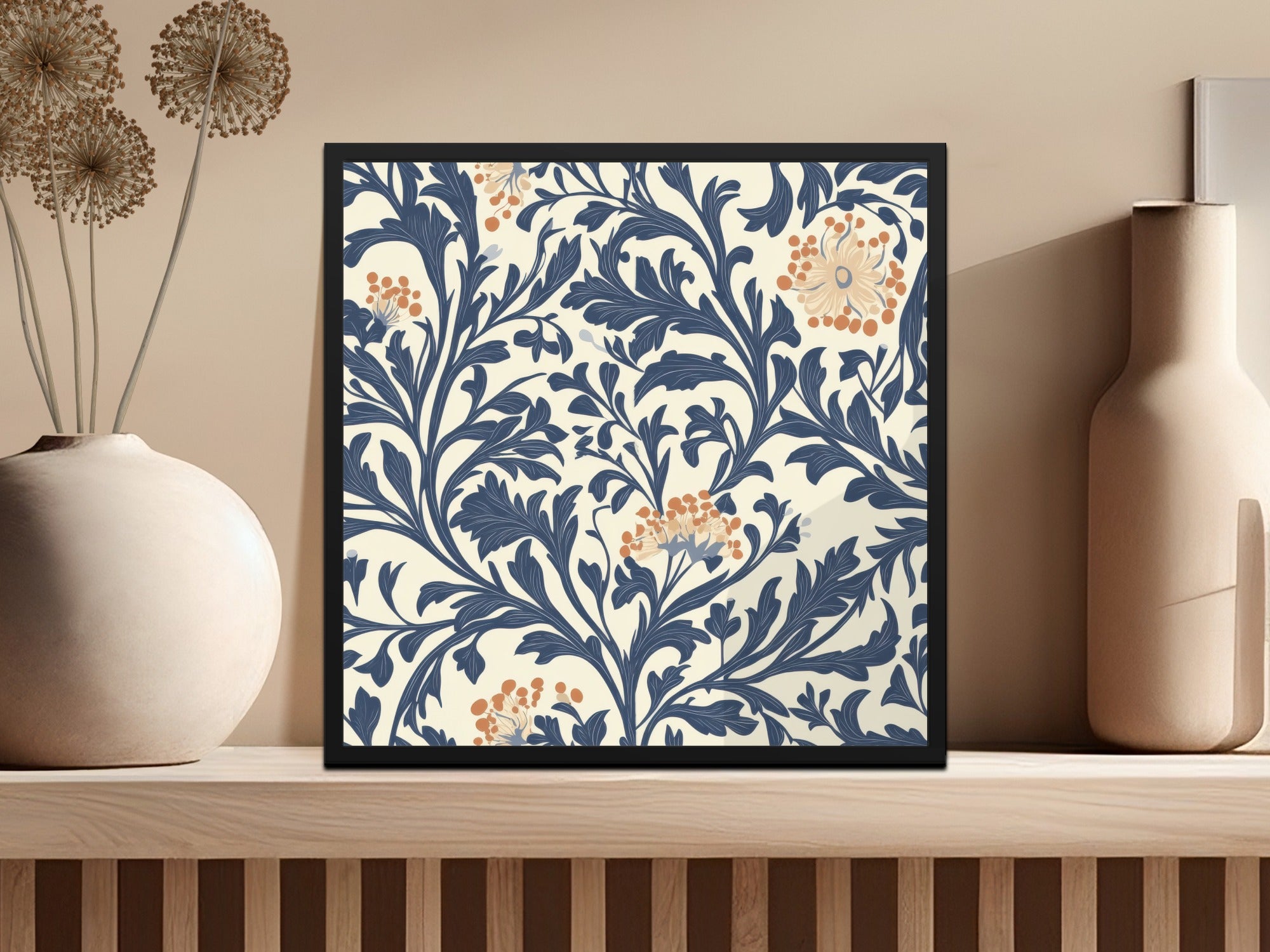 William Morris Seamless Vines Background Dark For Commercial Use