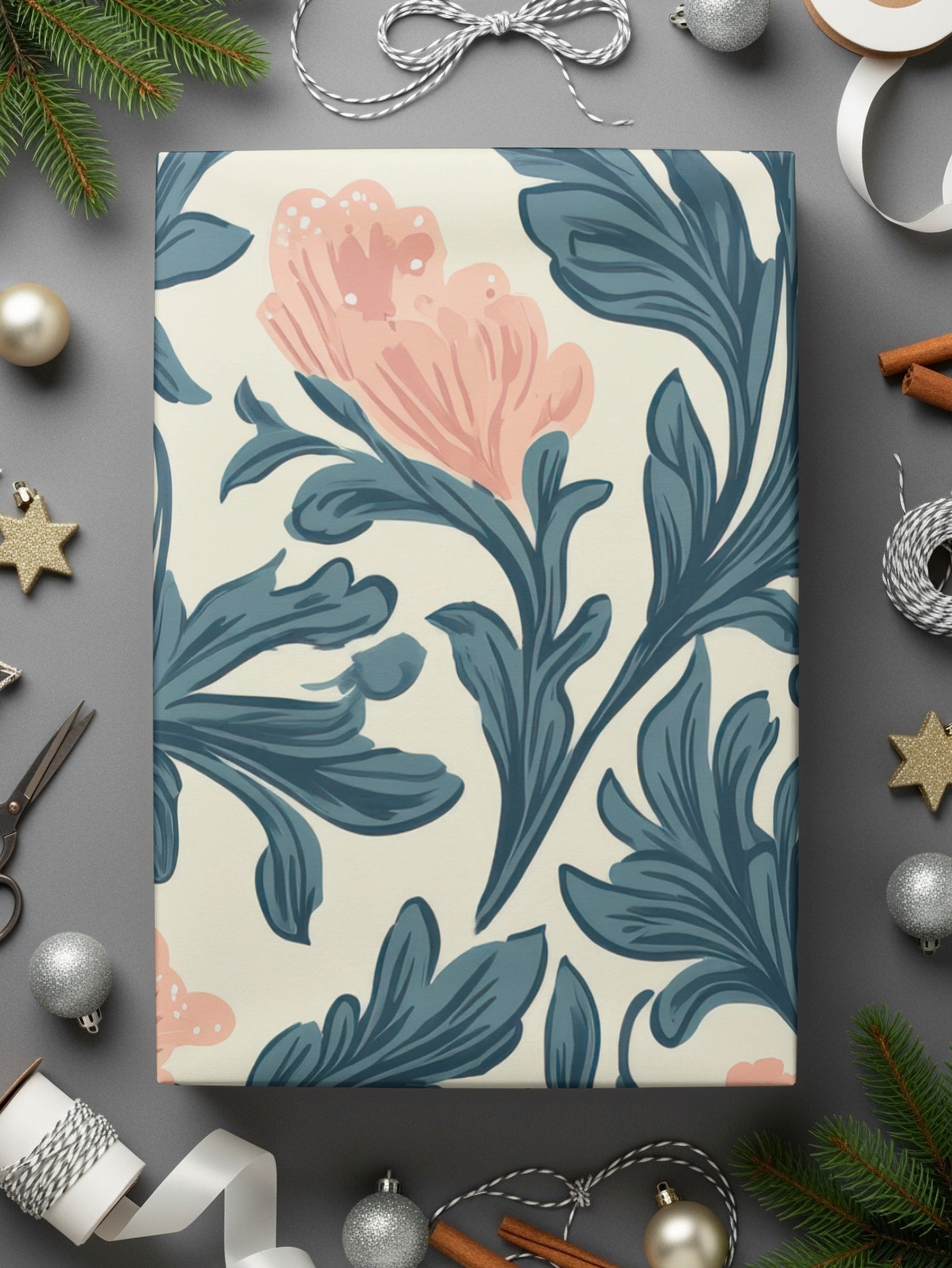 William Morris Strawberry Thief Pattern Pink Blue Digital