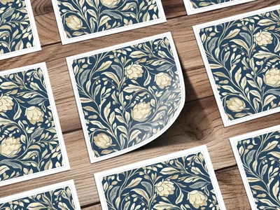William Morris Vines Background Dark Floral Pattern Digital