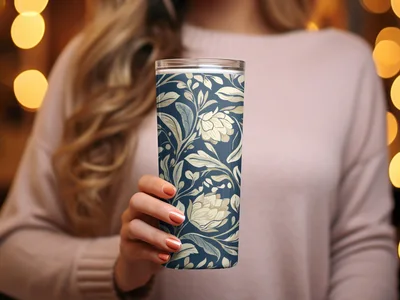 William Morris Vines Background Dark Floral Pattern Digital