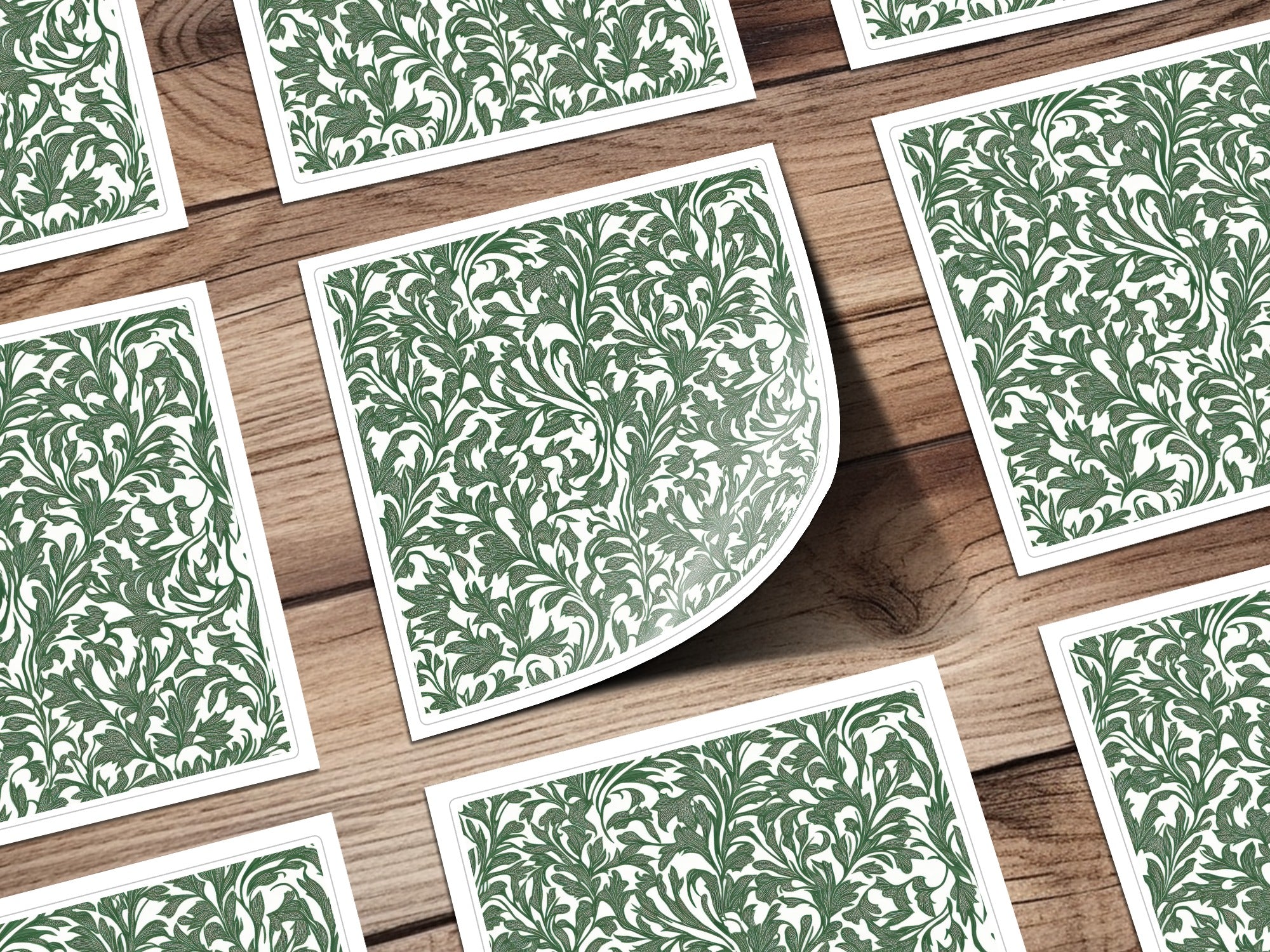 Willow Branches William Morris Seamless Vines Background Dark Green Vines Digital