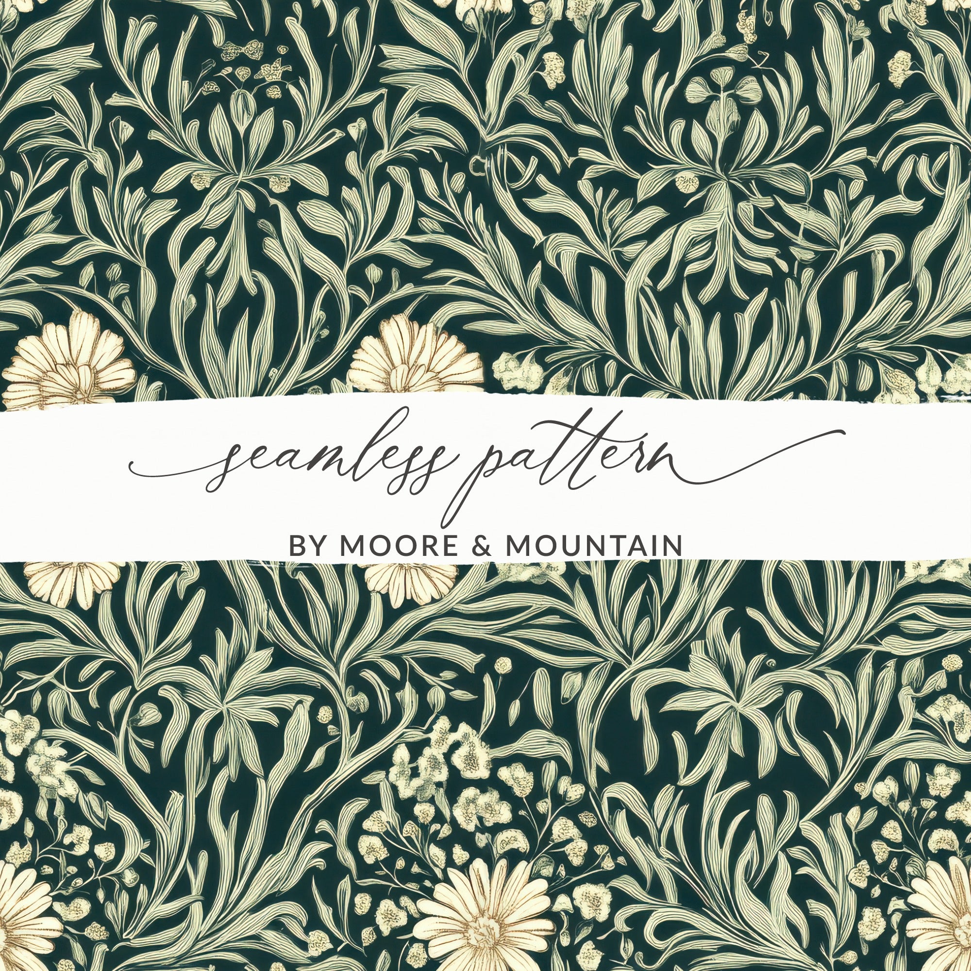 Willow Leaves William Morris Seamless Pattern Digital