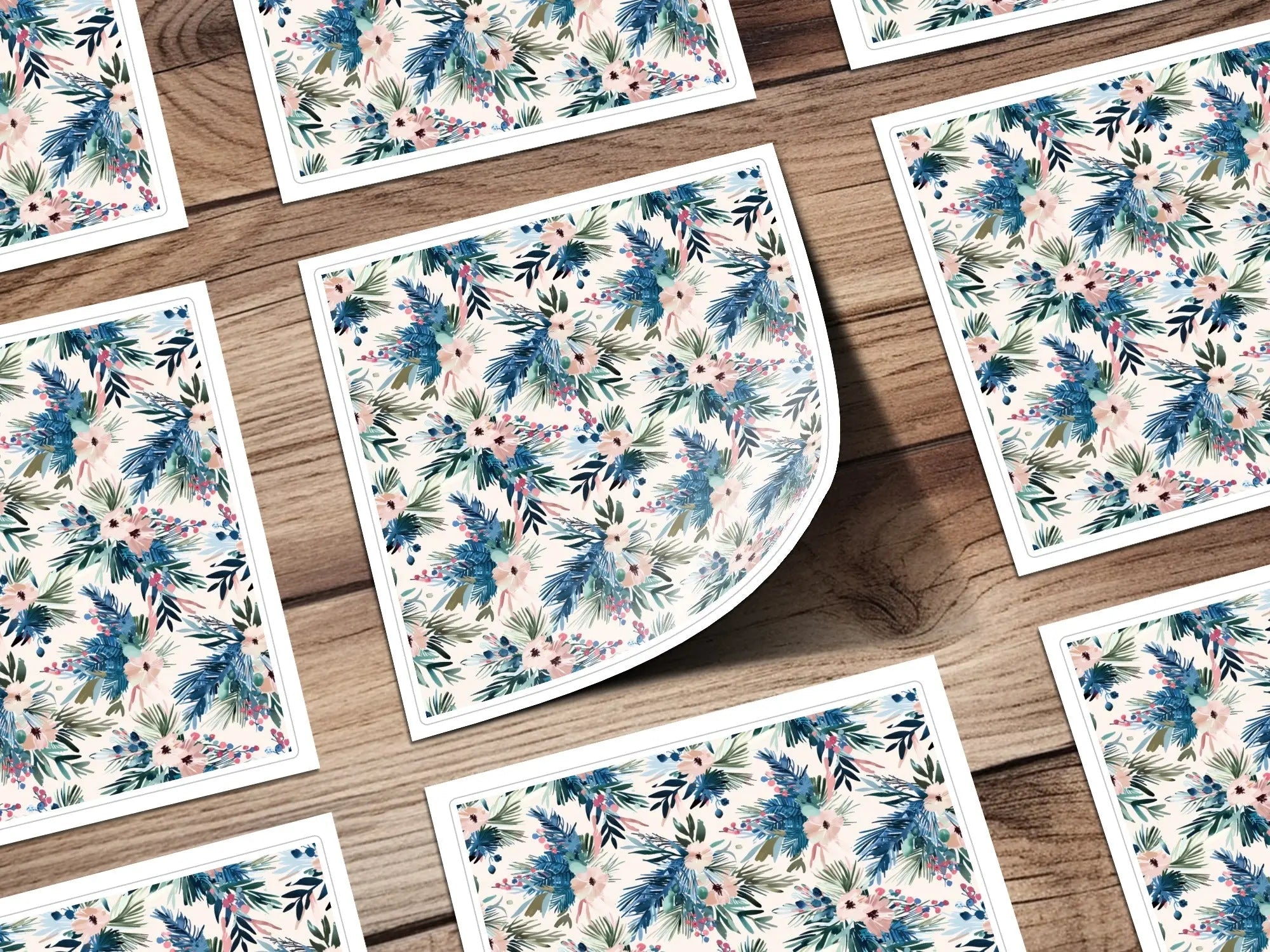Winter Floral Digital Pattern, Christmas Blooms Seamless Design, Holiday Flower Repeat Pattern, Cozy Winter Digital Download, Scrapbooking
