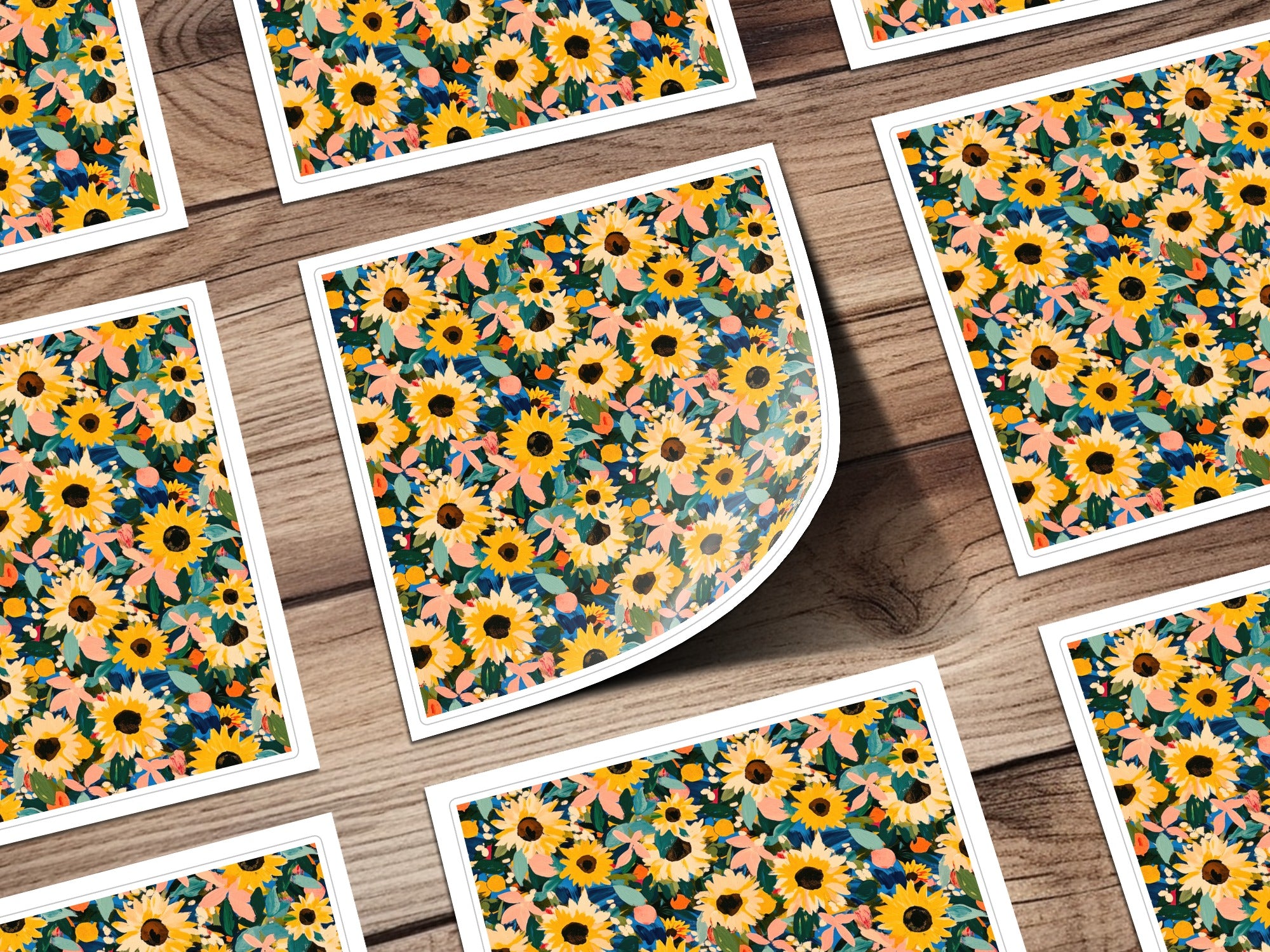 Yellow Autumn Sunflowers Seamless Floral Pattern Design