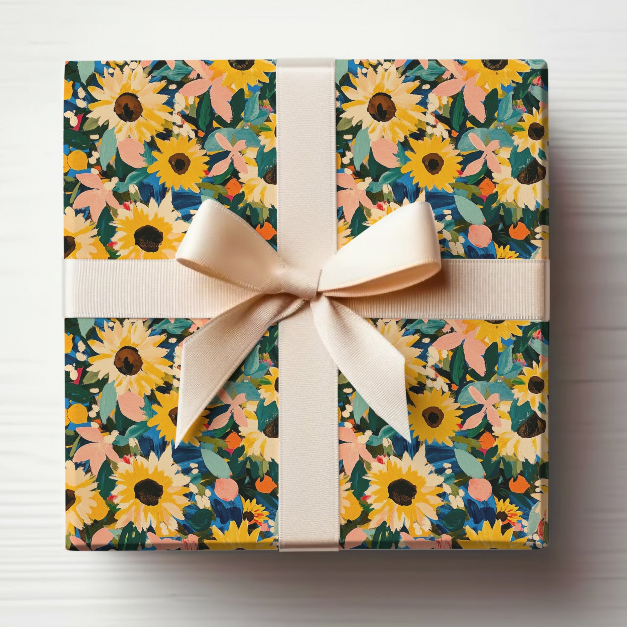Yellow Autumn Sunflowers Seamless Floral Pattern Design