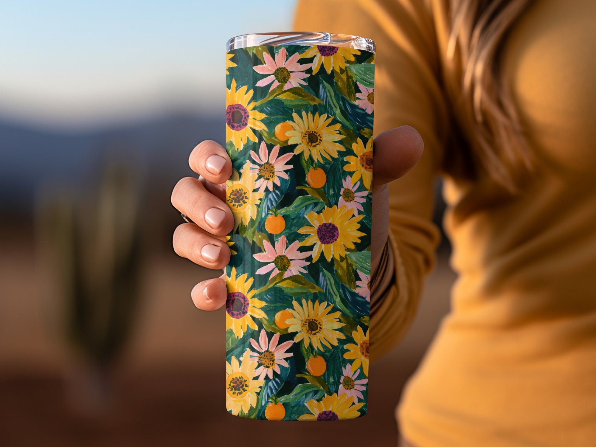 Yellow Autumn Sunflowers Seamless Painted Floral Digital