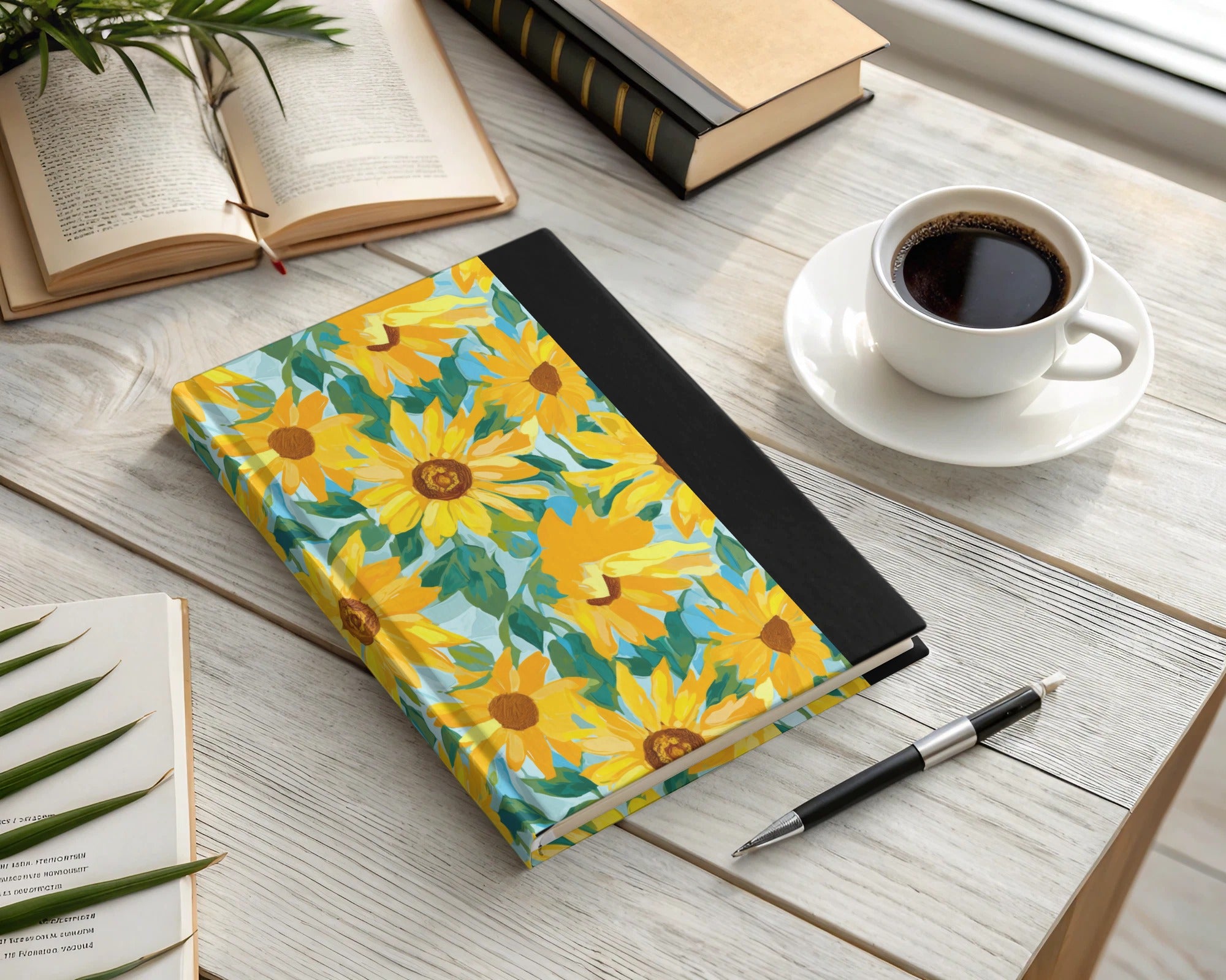 Yellow Autumn Sunflowers Seamless Pattern Background Digital