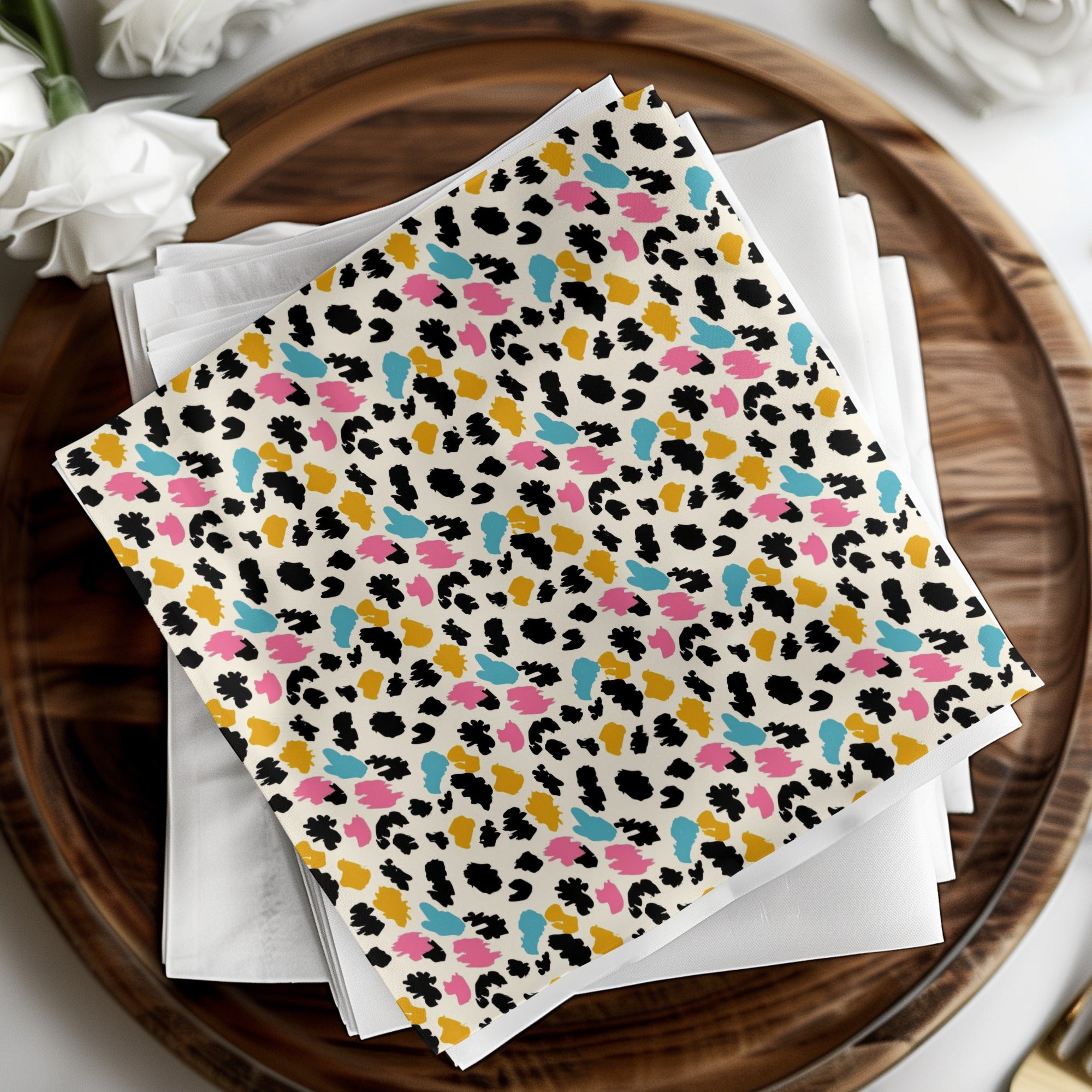 Yellow Black Modern Animal Print Background Digital