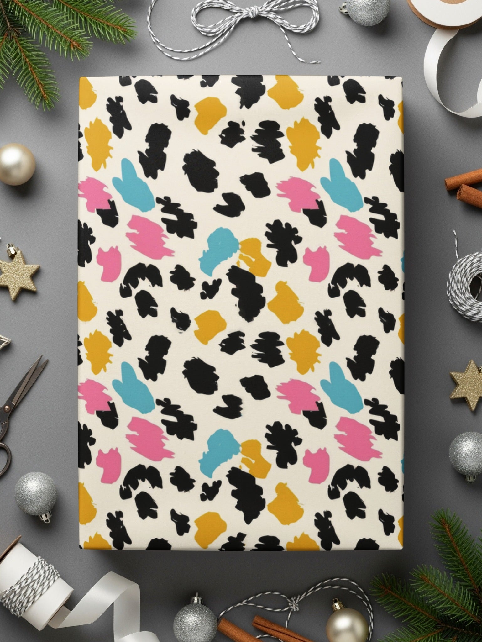 Yellow Black Modern Animal Print Background Digital