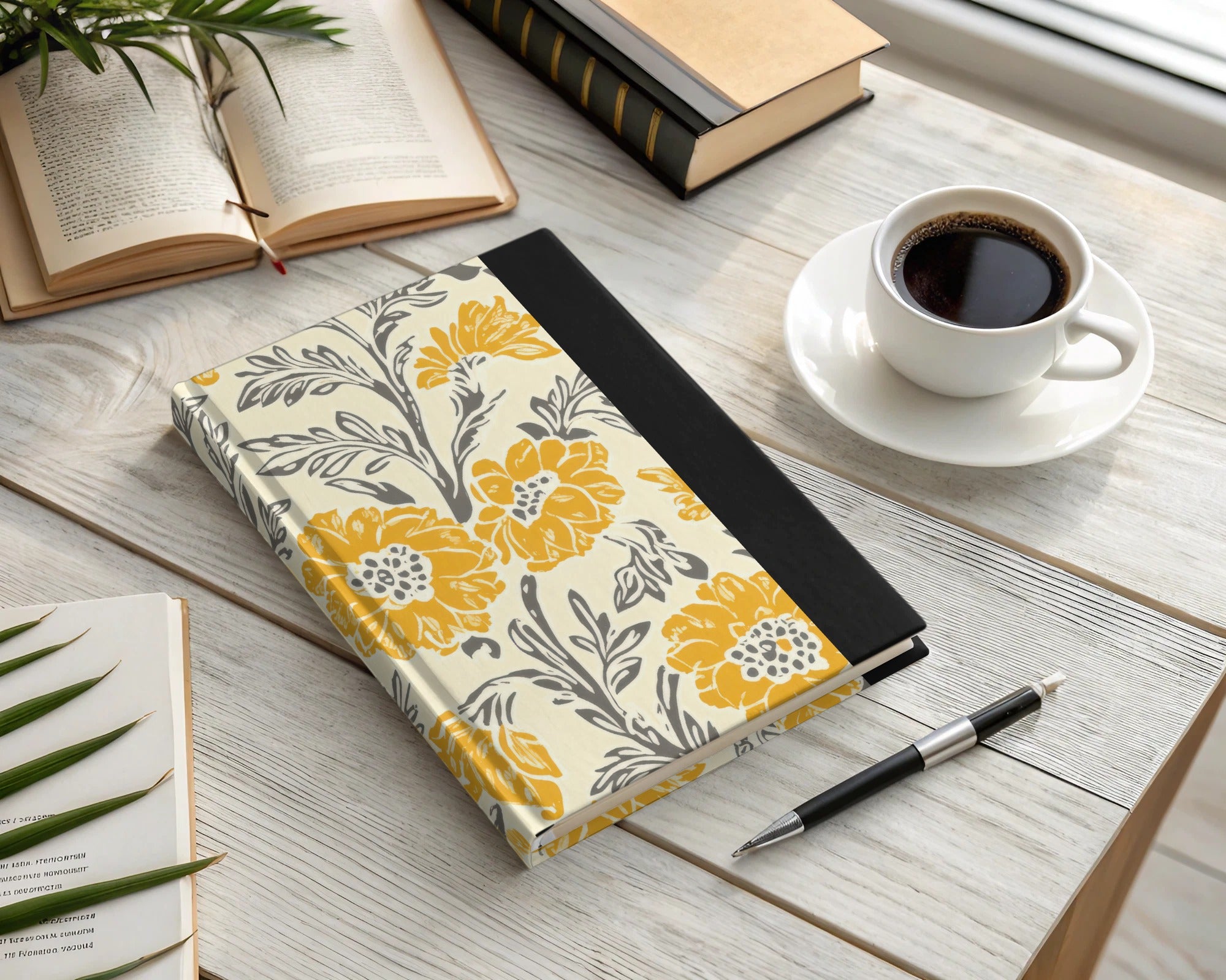 Yellow Botanical Motif Indian Chintz Pattern for Textiles Digital