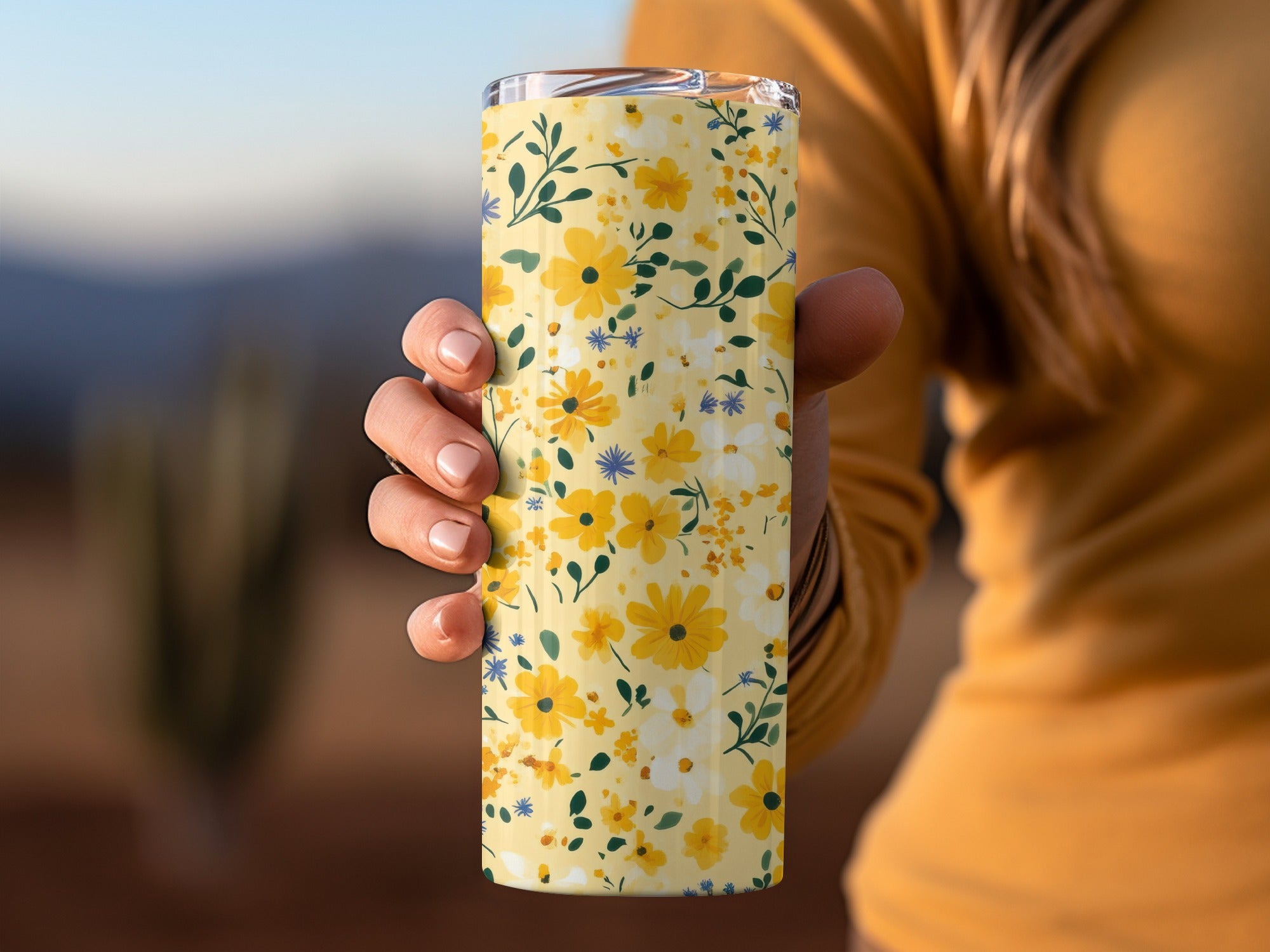 Yellow Floral Ditsy Floral Artistic Pattern Digital