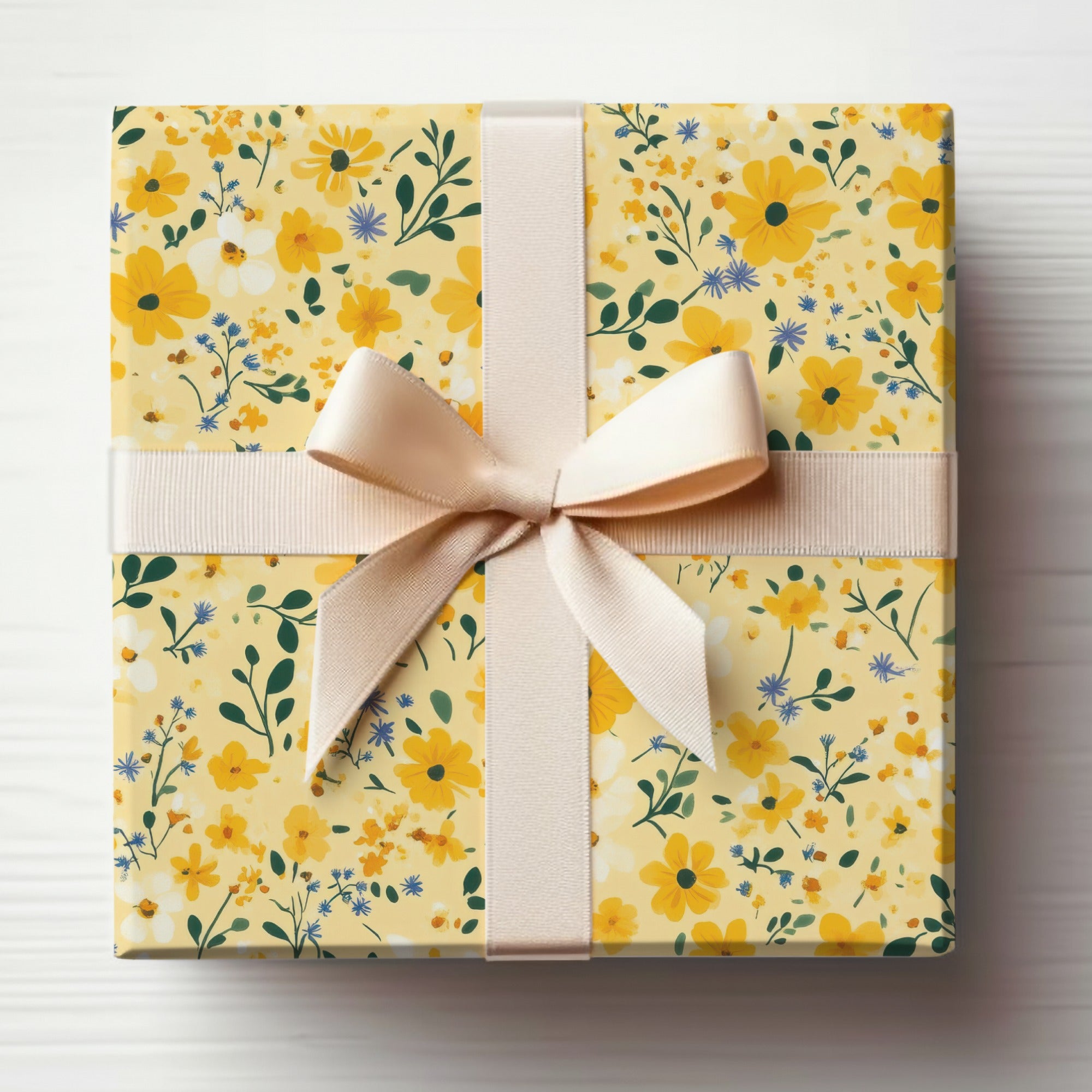 Yellow Floral Ditsy Floral Artistic Pattern Digital