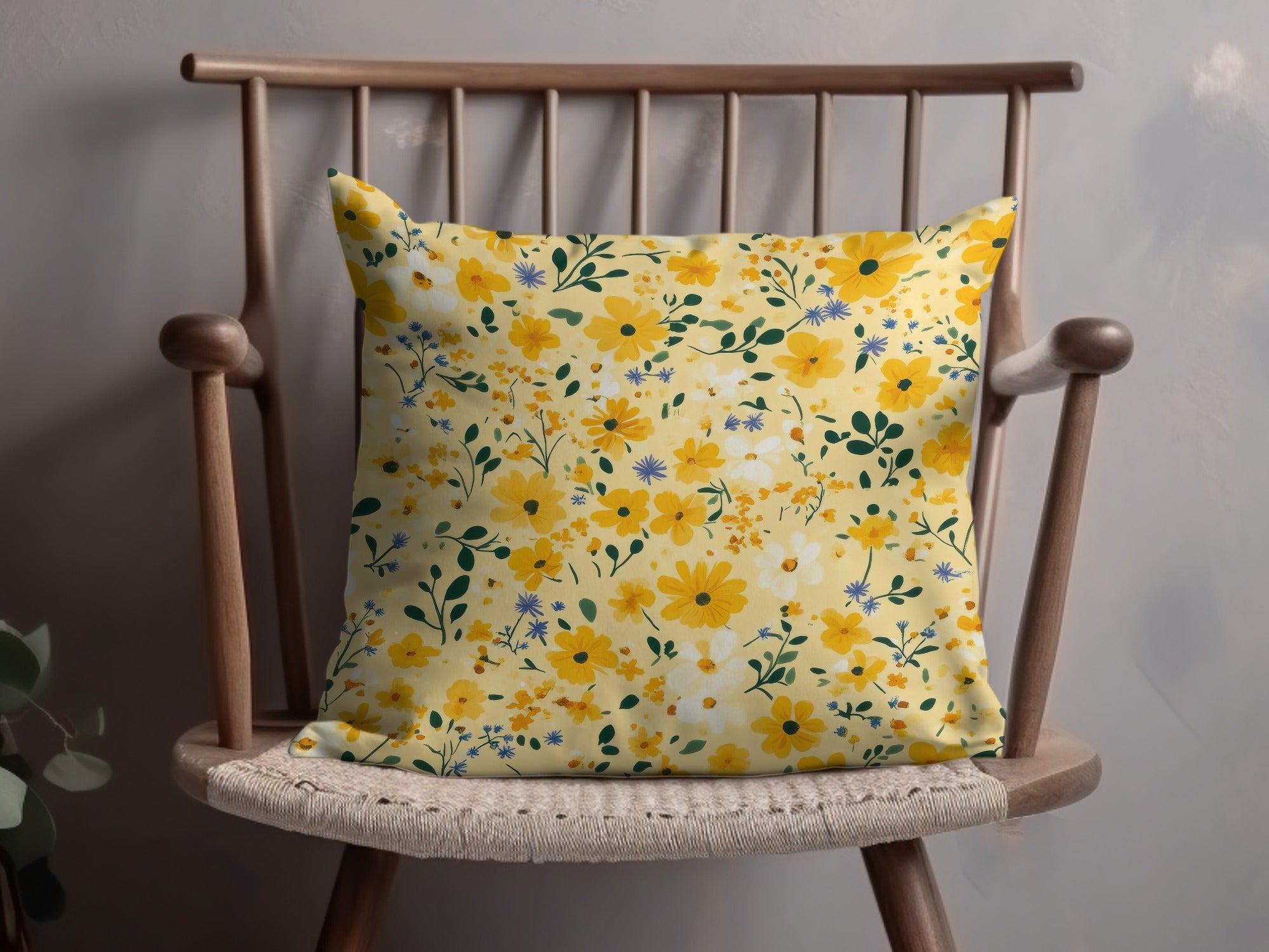 Yellow Floral Ditsy Floral Artistic Pattern Digital