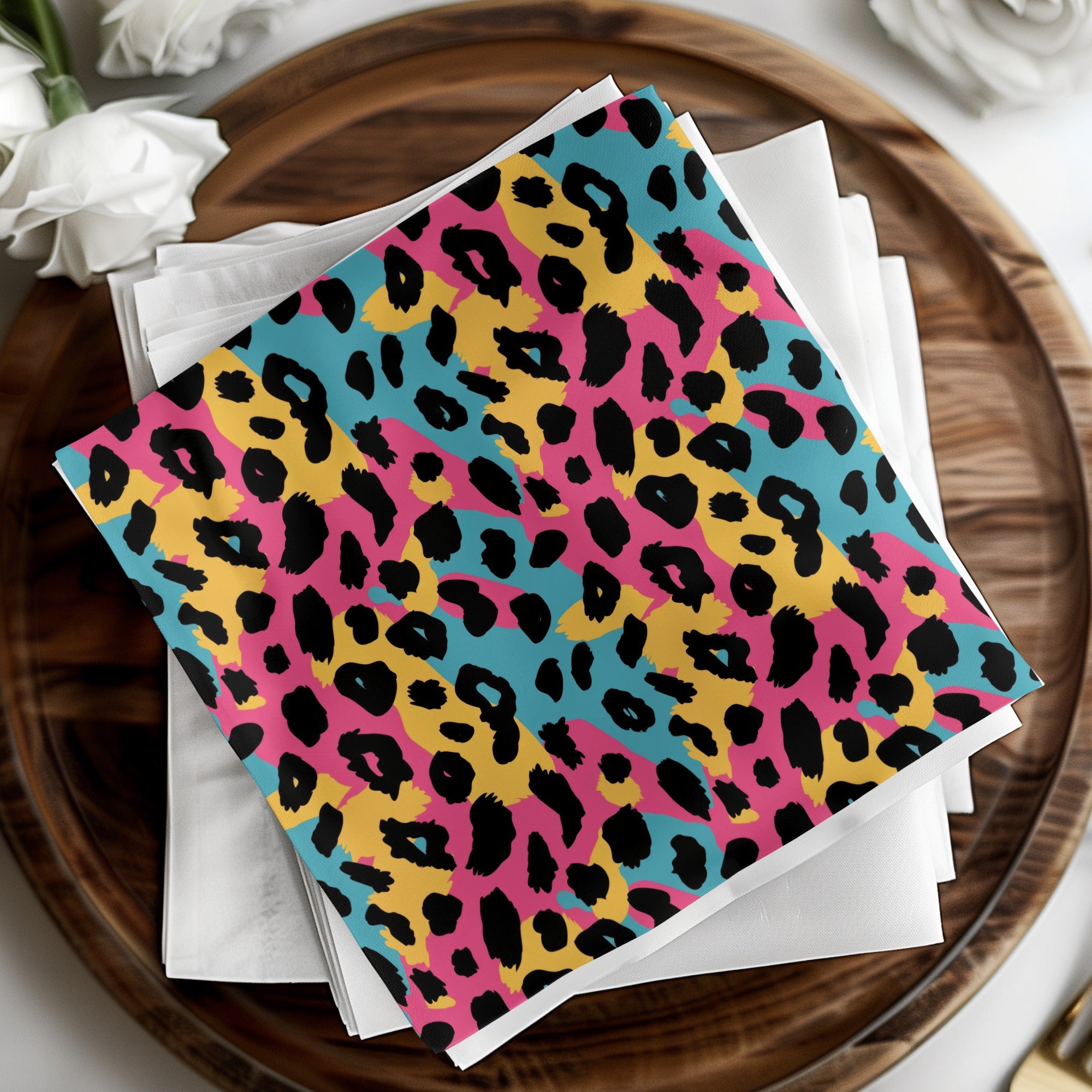 Yellow Pink Modern Cheetah Print Seamless Animal Print Digital