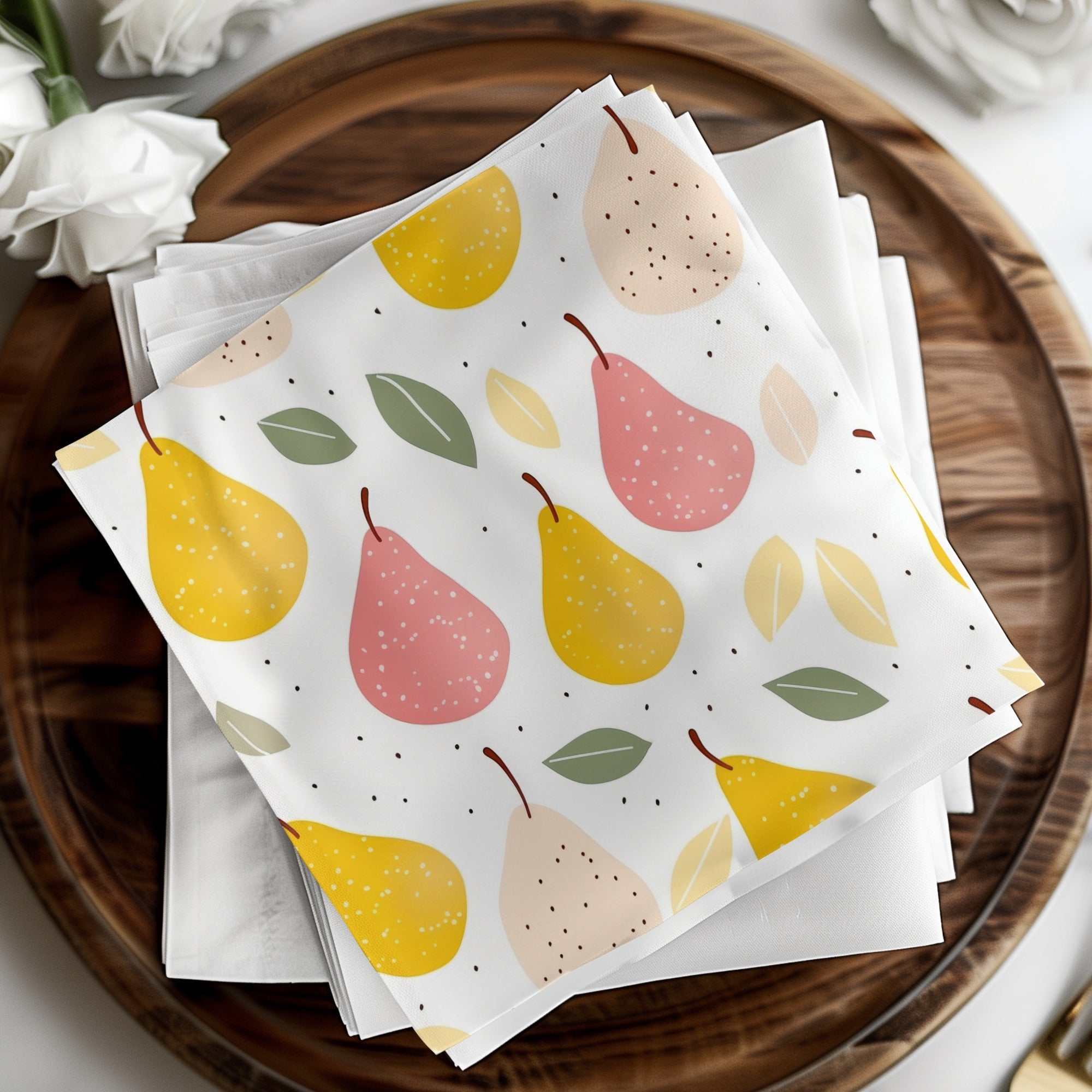 Yellow Pink Neutral Pear Pattern Spring and Summer Season Digital