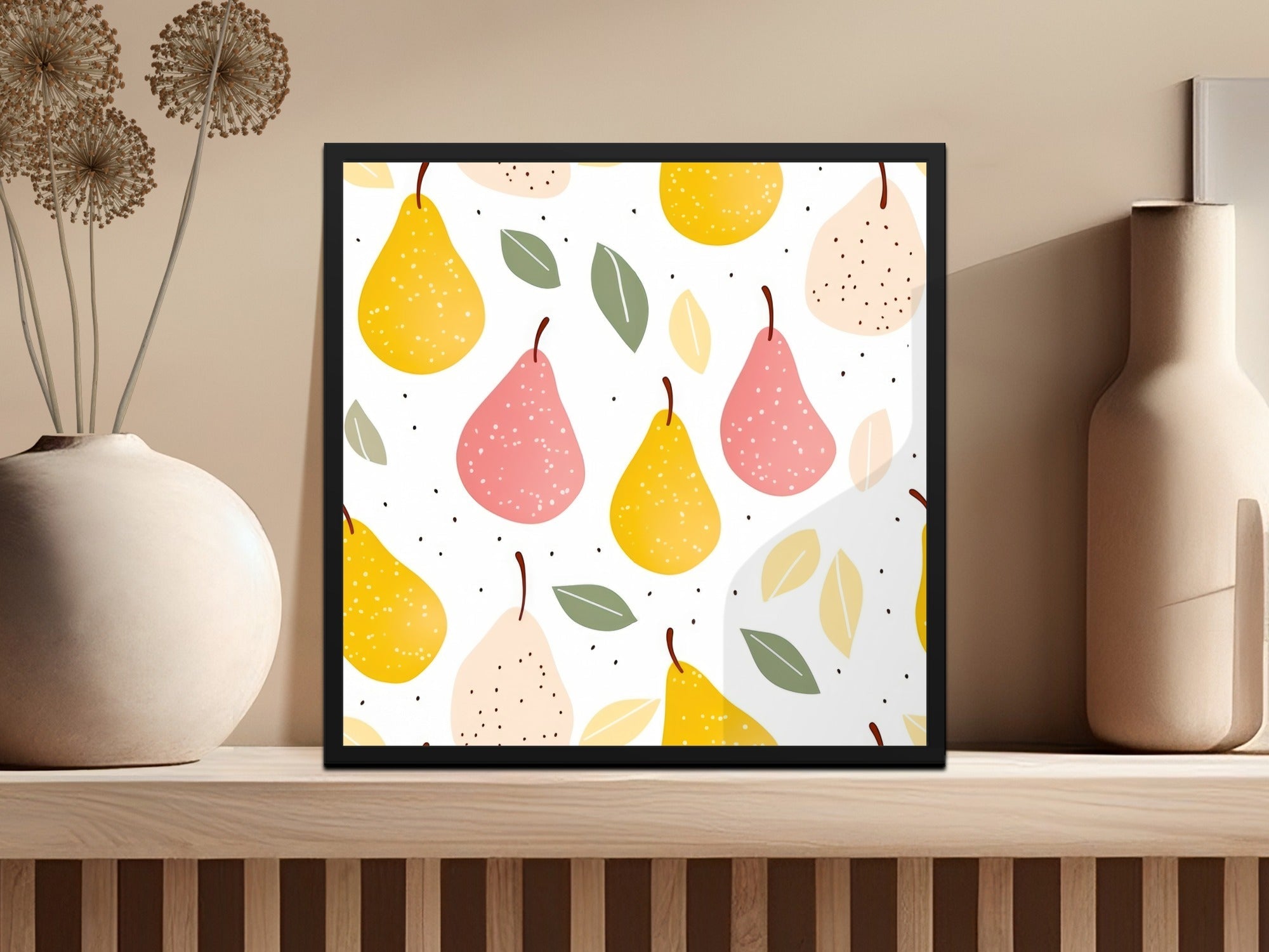 Yellow Pink Neutral Pear Pattern Spring and Summer Season Digital