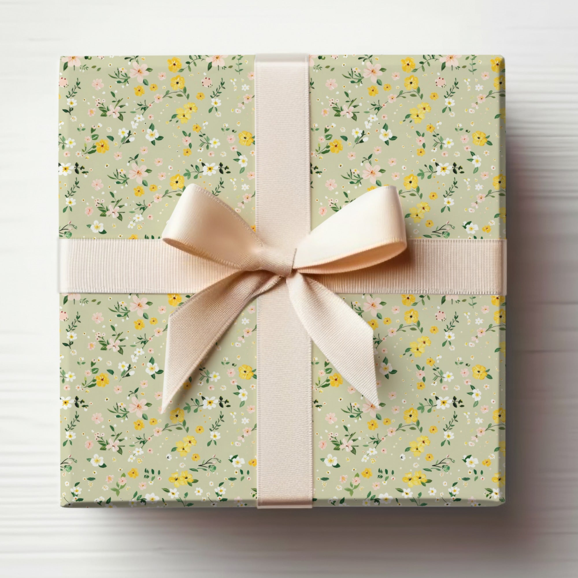 Yellow Seamless Wildflower Field Surface Pattern Design For Commercial Use