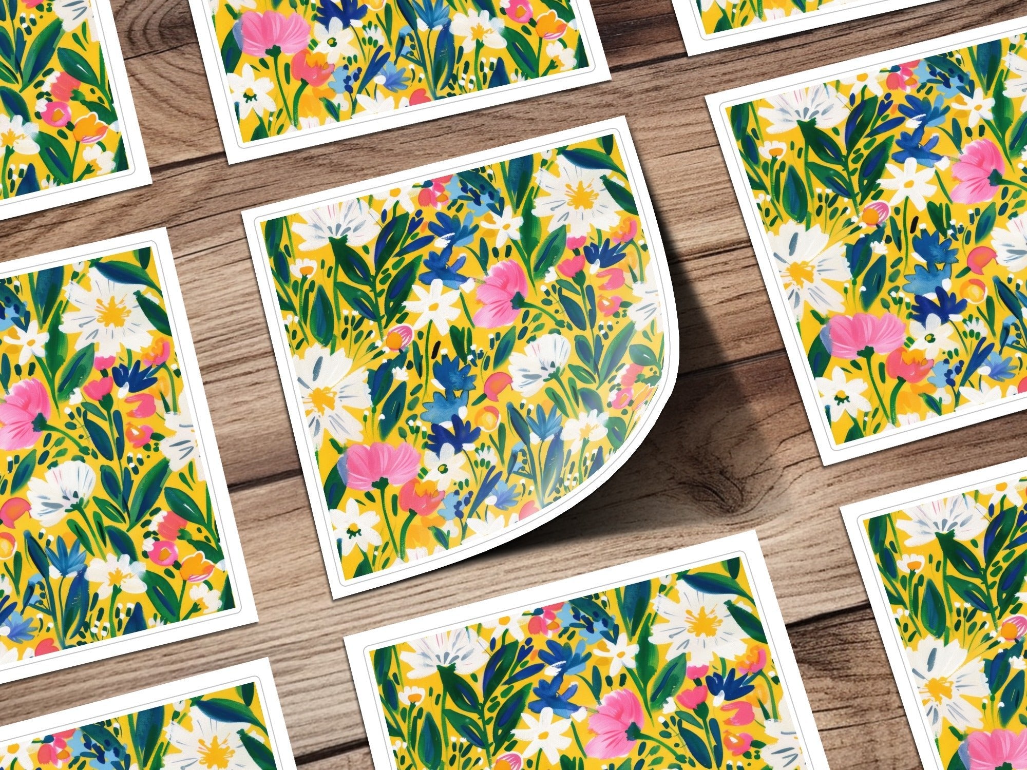 Yellow Spring Impressionistic Floral Spring Pattern Digital