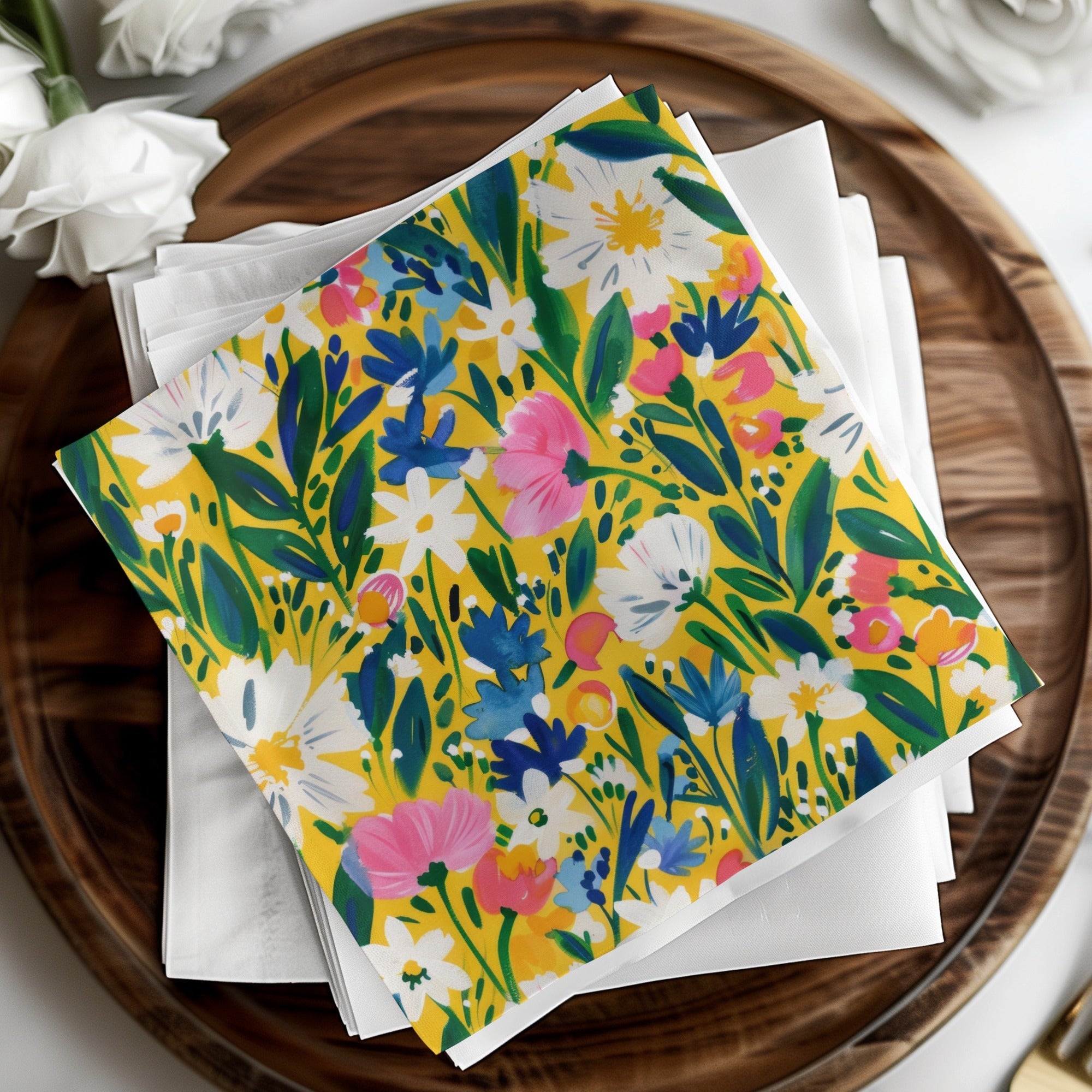 Yellow Spring Impressionistic Floral Spring Pattern Digital