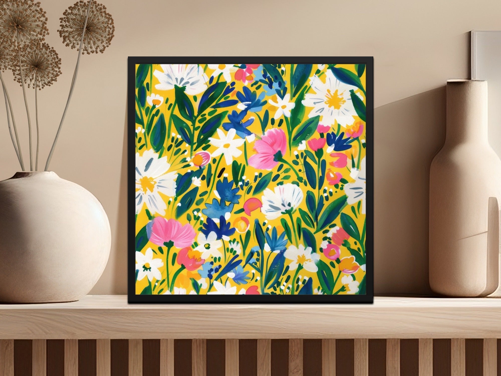 Yellow Spring Impressionistic Floral Spring Pattern Digital