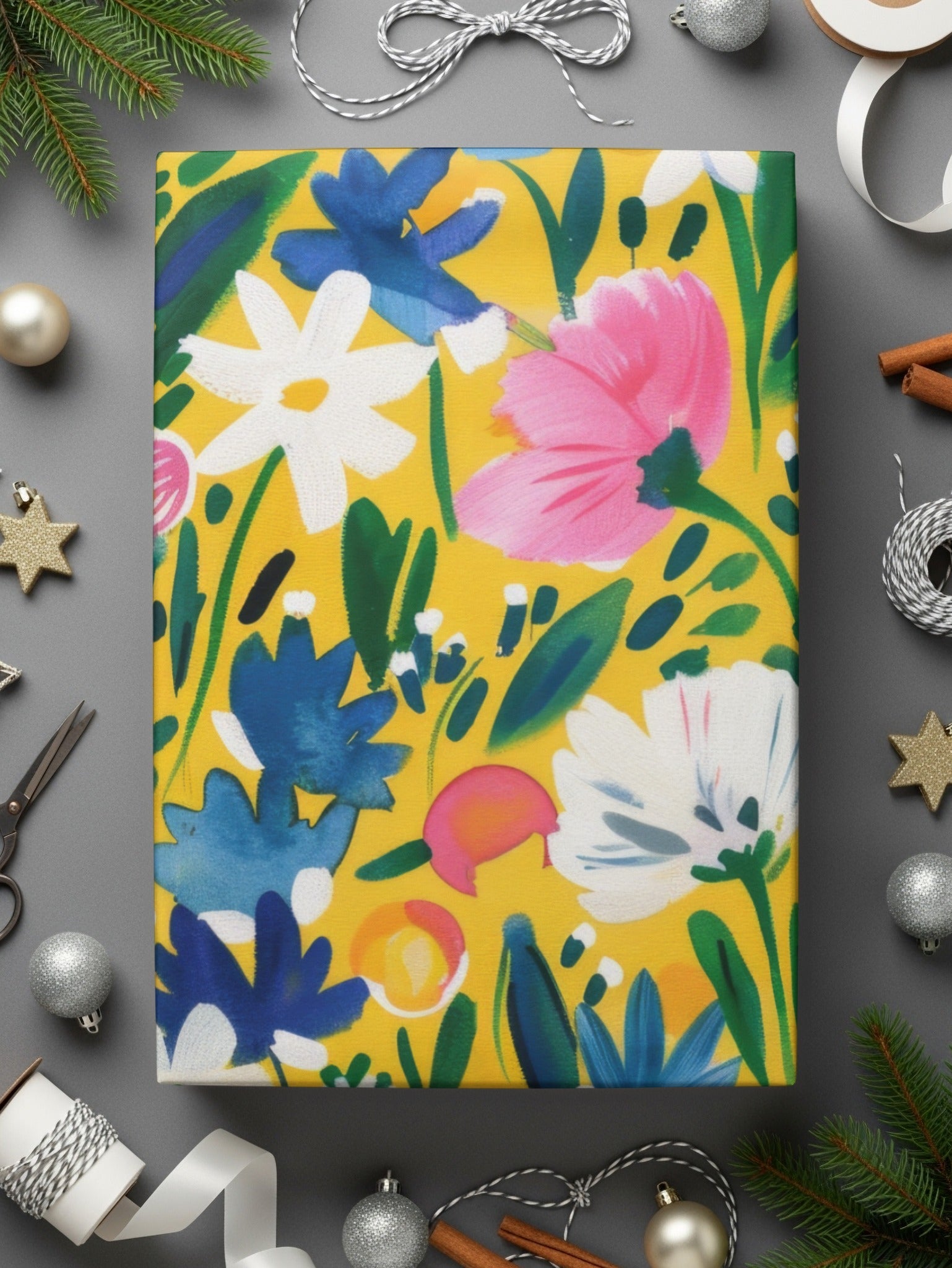 Yellow Spring Impressionistic Floral Spring Pattern Digital