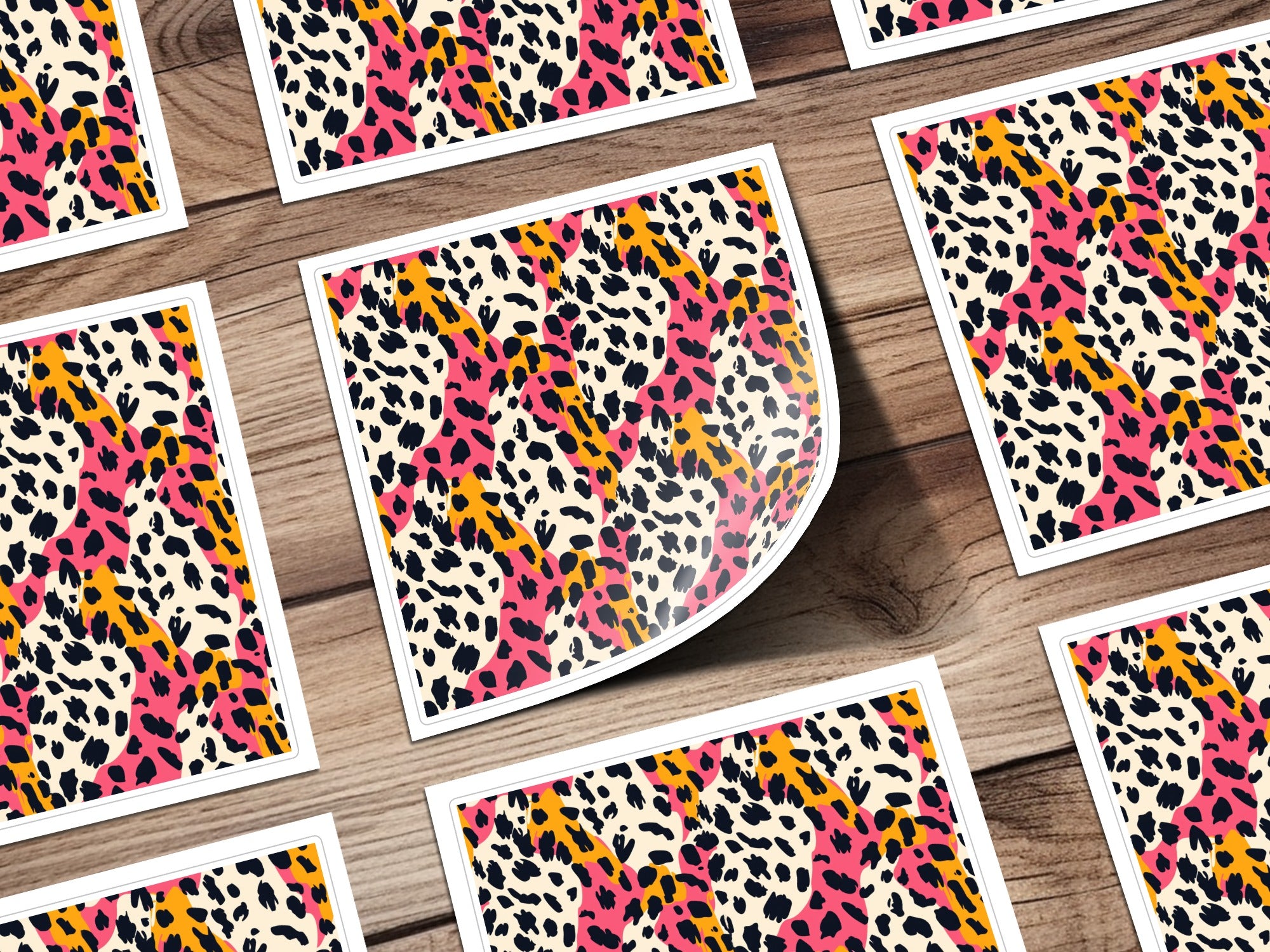 Yellow Wild Leopard Spots and Blush Seamless Animal Print Digital